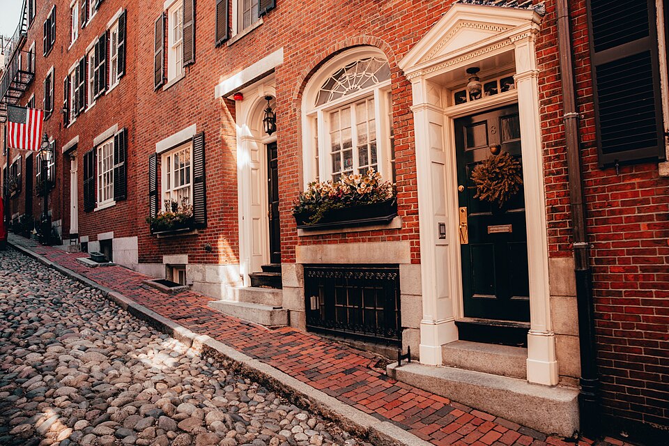 Acorn Street in Boston’s Beacon Hill neighborhood