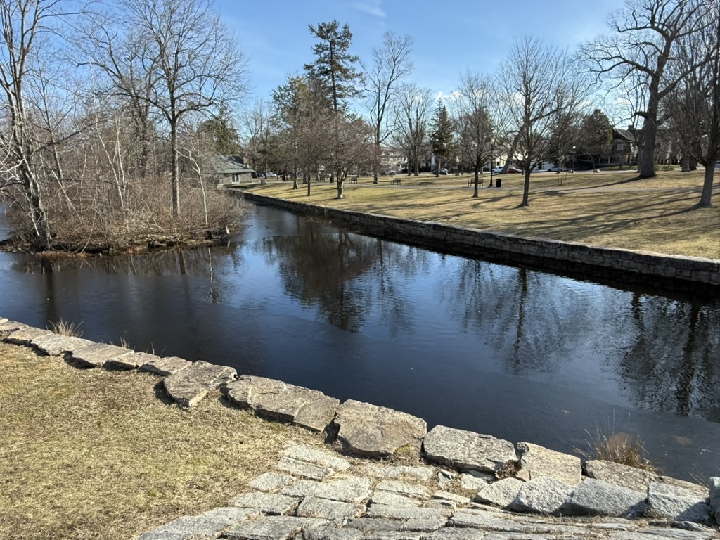 Elm Park — arch bridge over pond, Worcester MA