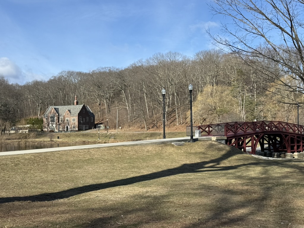 Elm Park — bridge and historic building